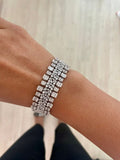 Square Baguette Dimonte Crystal Bracelet by Prerto — front view