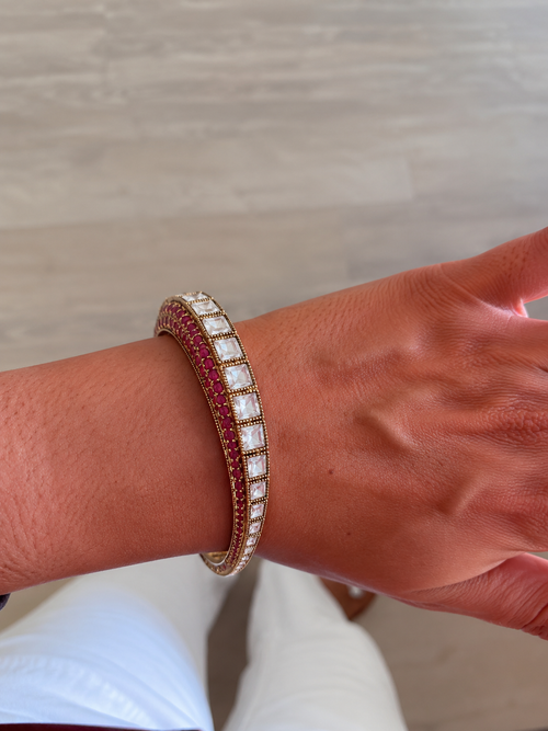 Tavi Ruby Polki Kundan Bangles (Set of 2)
