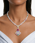 Avery Multicolor Drop Diamond-Like Zircon Pendant Necklace Set – Necklace & Earrings
