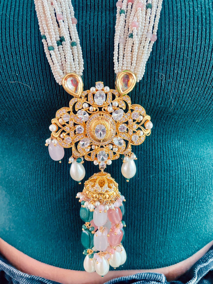 Vintage Pearly Kundan Diamond Necklace