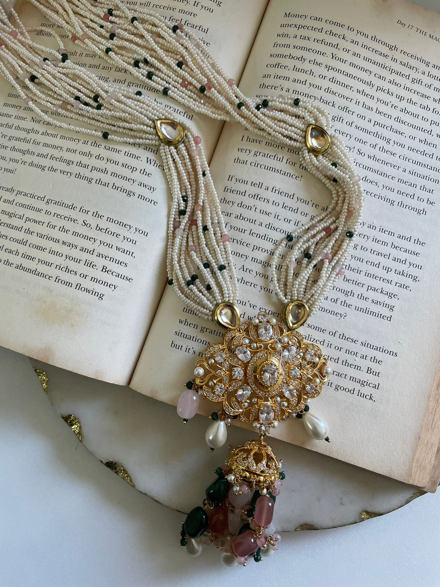 Collier de diamant de kundan nacré vintage