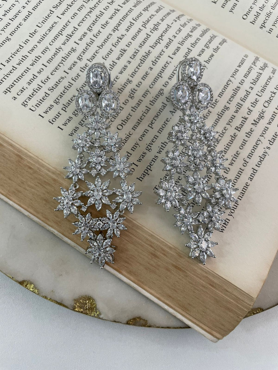 Boucles d'oreilles en diamant fleur