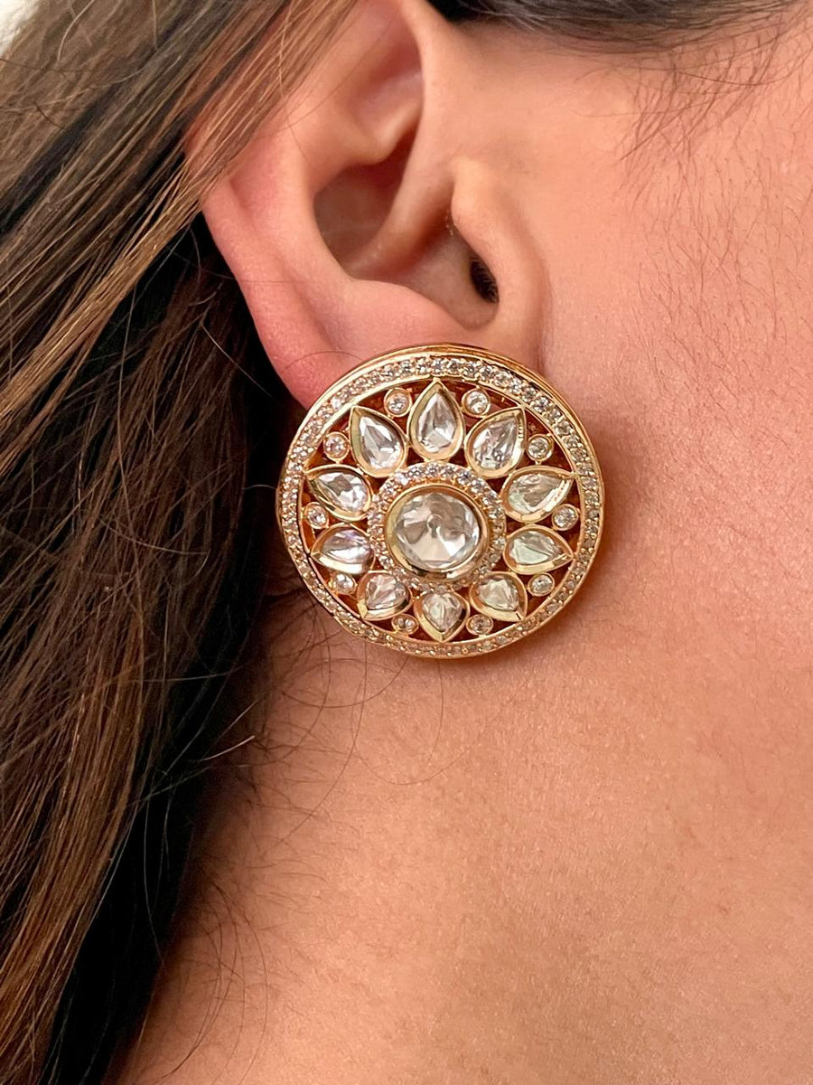Adoor Ruby Meena Dimonte Pearl Drop Hasdi Collar Set (collar y aretes)