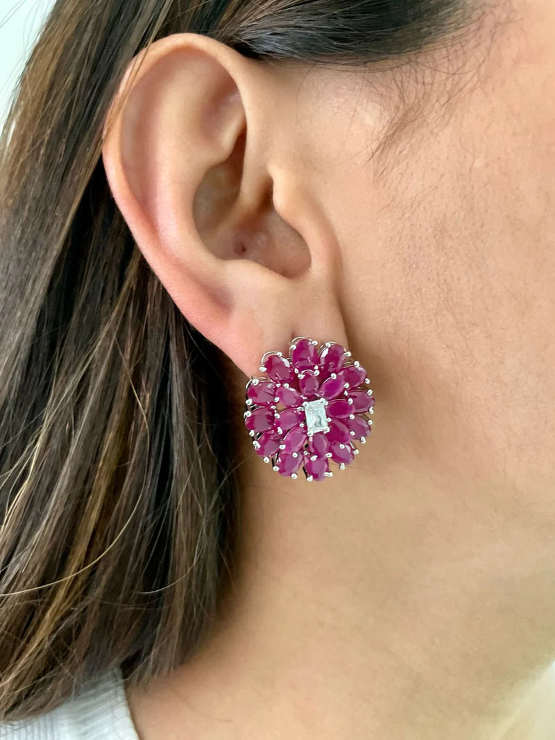 Maharani Ruby Kate Diamond & 5 Layer Ruby Duo Necklace Set — flat lay — Prerto