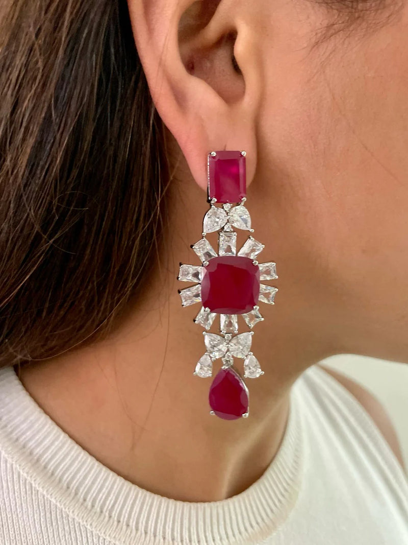 Maharani Ruby Kate Diamond & 5 Layer Ruby Duo Necklace Set — detail view — Prerto