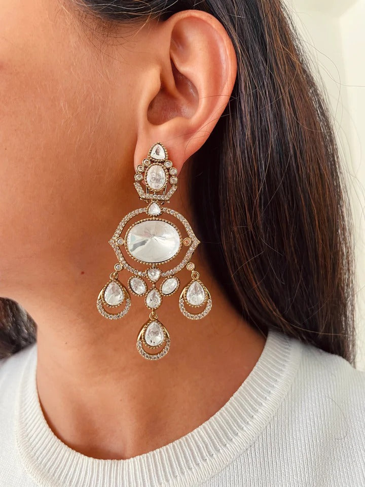 Mahal & Sirin Maharani Necklace Set — moissanite polki kundan bridal statement jewellery — Prerto