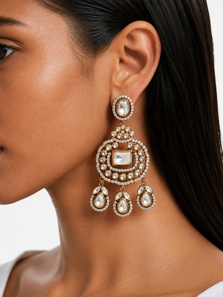 The Mahal & Sirin Moissanite Polki Kundan Statement Necklace Sets with earrings — Prerto