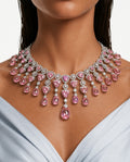 Pink Aurora Blossom Chandelier Necklace Set (Necklace & Earrings)