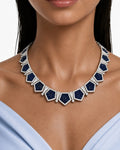 Montverde Sapphire Diamond-Like Zircon Statement Pendant Necklace Set (Necklace & Earrings)