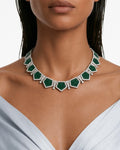 Montverde Emerald Diamond-Like Zircon Statement Pendant Necklace Set (Necklace & Earrings)