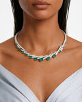 Emerald Elara Diamond-Like Zircon Necklace Set (Necklace & Earrings)