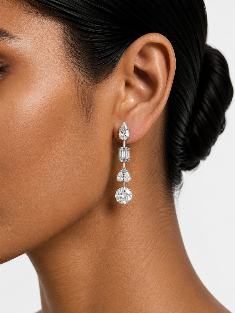 The Promise Diamond-Like Zircon Setting Statement Necklace Set (Necklace & Earrings)