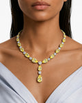 Zarelle Citrine Diamond-Like Zircon Statement Necklace Set – Necklace & Earrings