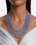 Tanzelle Lavender Multi Layer Beaded Statement Necklace