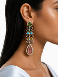 Élanor Multicolor Leaf Drop Diamond-Like Zircon Earrings