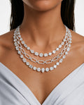 Nayeli Diamond-Like Zircon Layered Statement Necklace Set – Necklace & Earrings