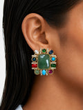 Hiya Emerald Multicolor Stud Earrings