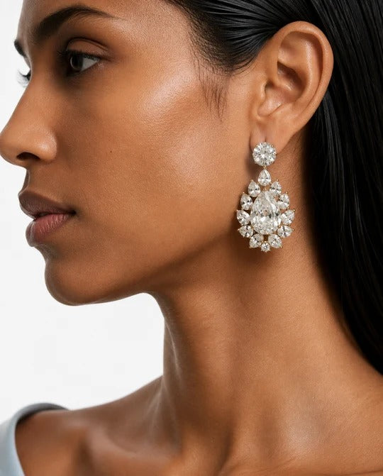 Maharani The Beloved Heart Diamond-Like Zircon Compressed Necklace Set, Nayara Diamond-Like Zircon Leaf Petal Choker Necklace Set & Leena Diamond Teardrop Diamond-Like Zircon Pendant Necklace Set (3 Necklaces & 3 Earrings)