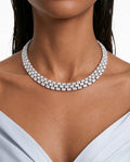 Ruelle Floral Diamond-Like Zircon Necklace Set – Necklace & Earrings