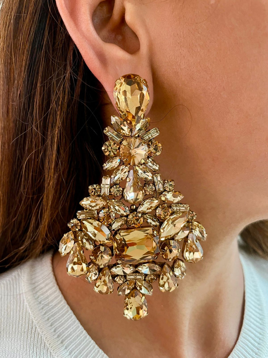 Boucles d'oreilles géométriques au champagne