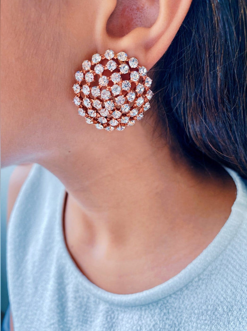 Amara Dimonte Wink Gold Studs by Prerto — Indian & Arab festive earrings