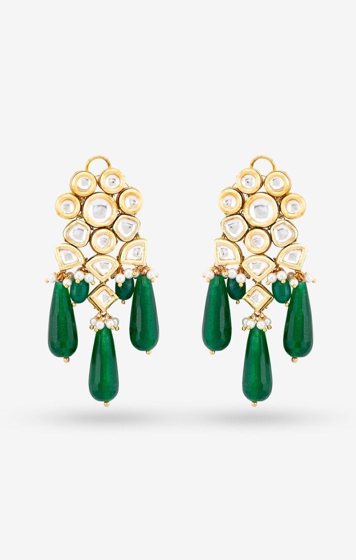 Asma Green Kundan Earrings