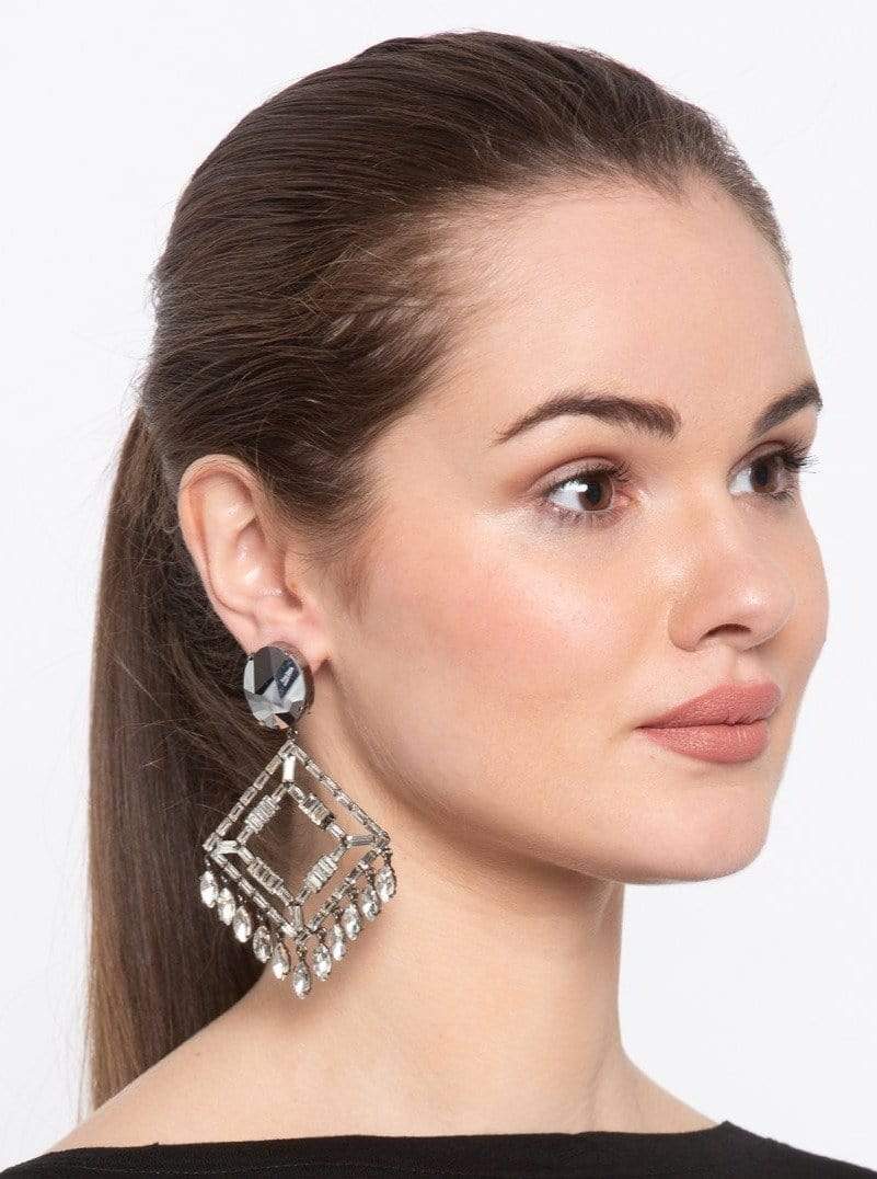 Boucles d'oreilles en diamant Belmont Noir