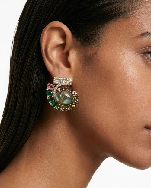 Hana Mint Crystal Stud Earrings