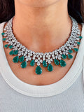 Daffodil Emerald Diamond Setting Jewellery Set — front view — Prerto