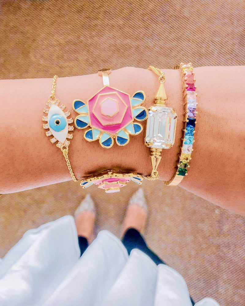 Evil Eye Gold Charm Bracelet by Prerto — Indian & Arab protection gifting jewellery