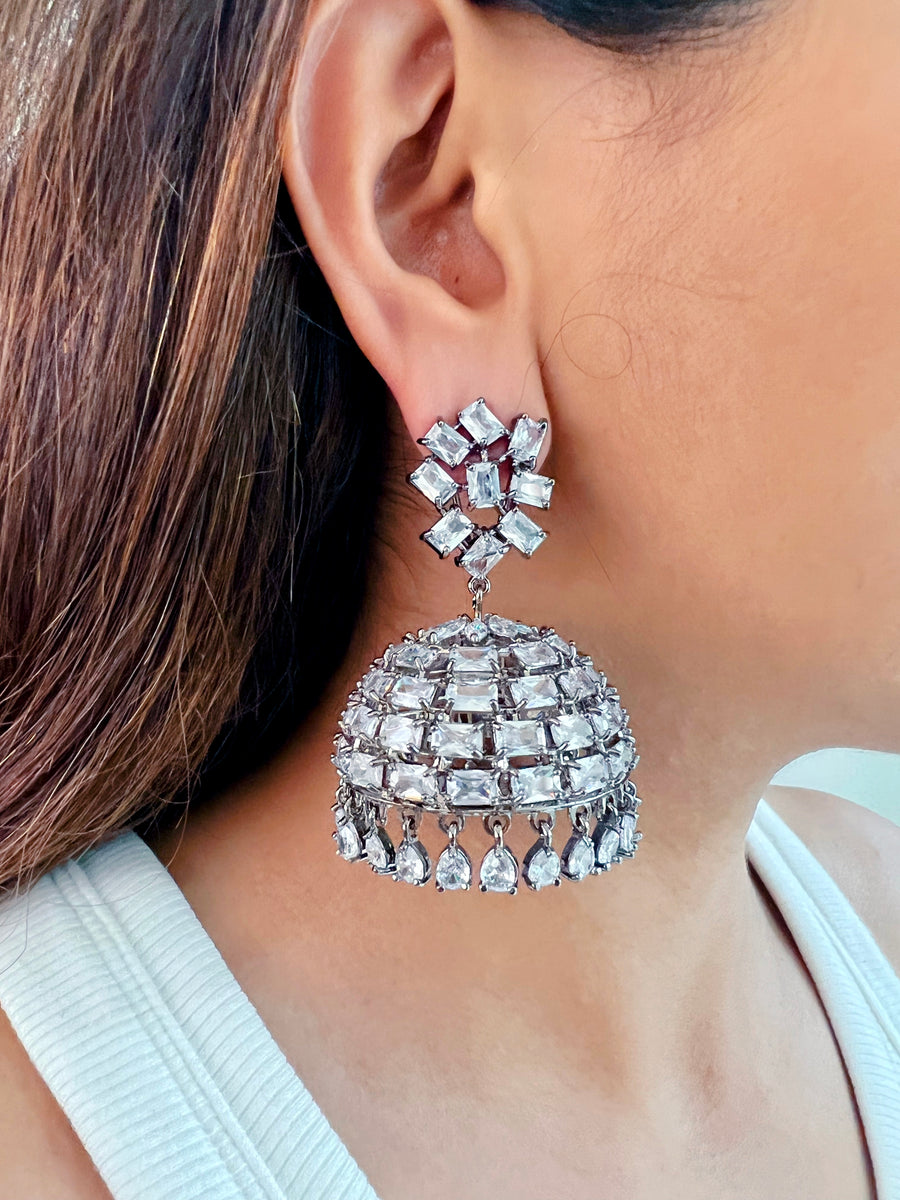 Garblers diamant jhumki oorbellen