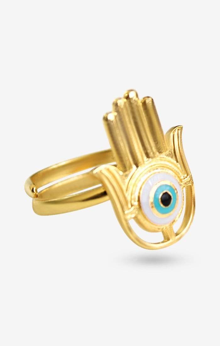 Hamsa Evil Eye Ring