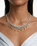 Adhira Citrine Diamond-Like Zircon Compressed Necklace Set by Prerto