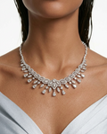 Adhira Diamond-Like Zircon Compressed Statement Necklace Set by Prerto