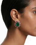 Aelina Polki Kundan Emerald Stud Earrings