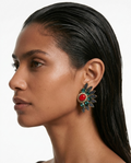 Zafira Mini Ruby & Sapphire Floral Statement Stud Earrings
