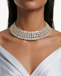 Arjya Diamond-Like Zircon Choker Necklace – Gold-Tone