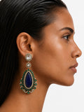 Ravina Sapphire & Emerald Teardrop Statement Earrings