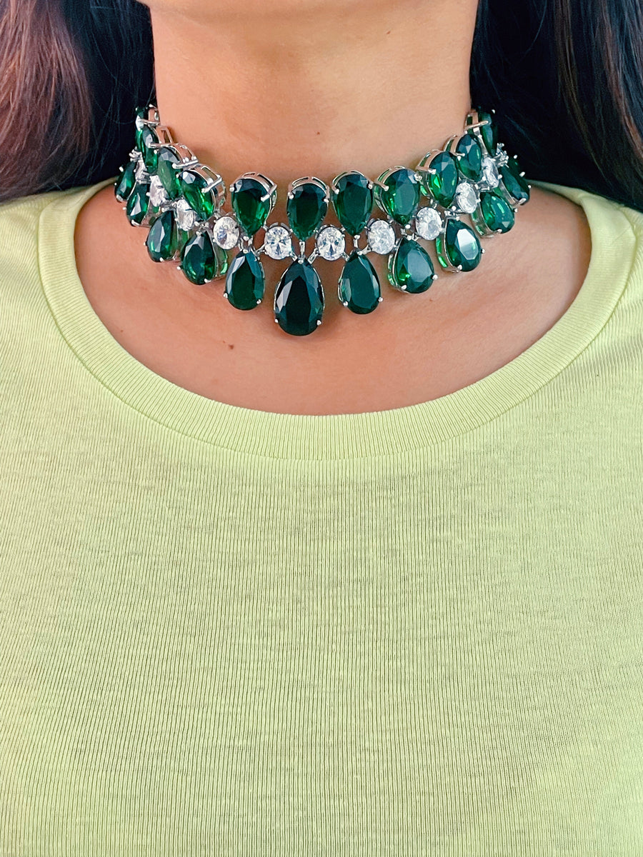 Emerald infinity sale necklace