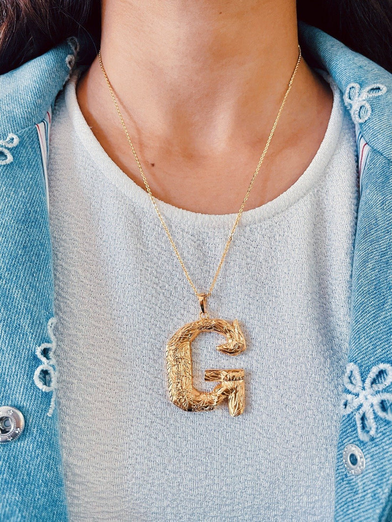 Iniziale Gold Initial Pendant Charm Necklace by Prerto — personalised gifting jewellery