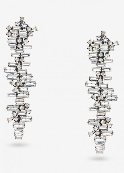 Interlace Diamond Crystal Dangler Earrings — close-up detail — Prerto