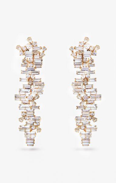 Interlace Diamond Crystal Dangler Earrings — side profile — Prerto