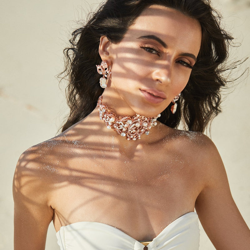 Laira Baroque Pearl Diamond Choker by Prerto — Indian & Arab bridal jewellery