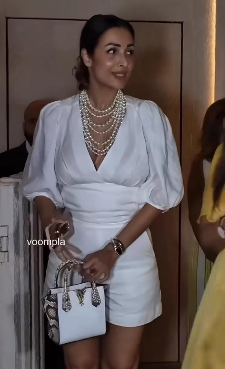 Lumi Luminous Pearl Statement Necklace — worn on model — Prerto
