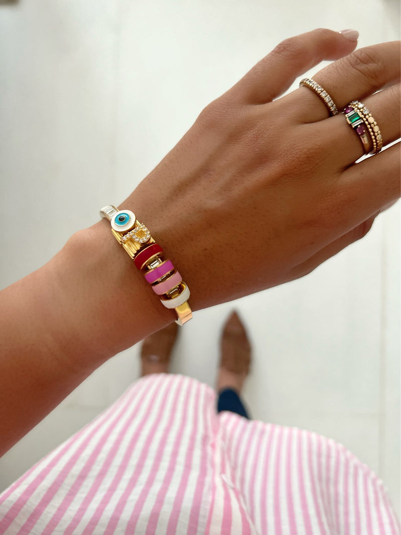 Memories Evil Eye Multicolour Charm Bracelet Four Charms — detail view — Prerto
