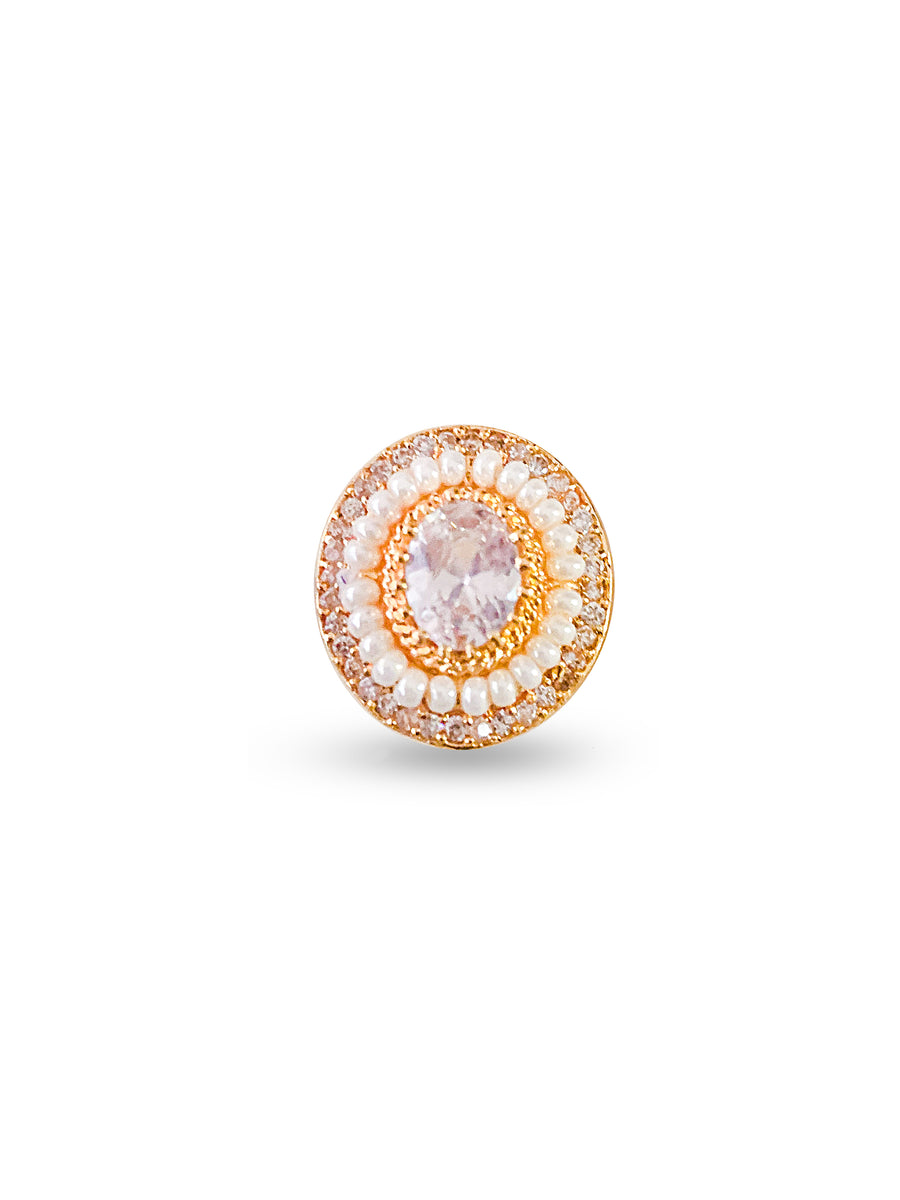 Mili Rose Gold Pearl Ring