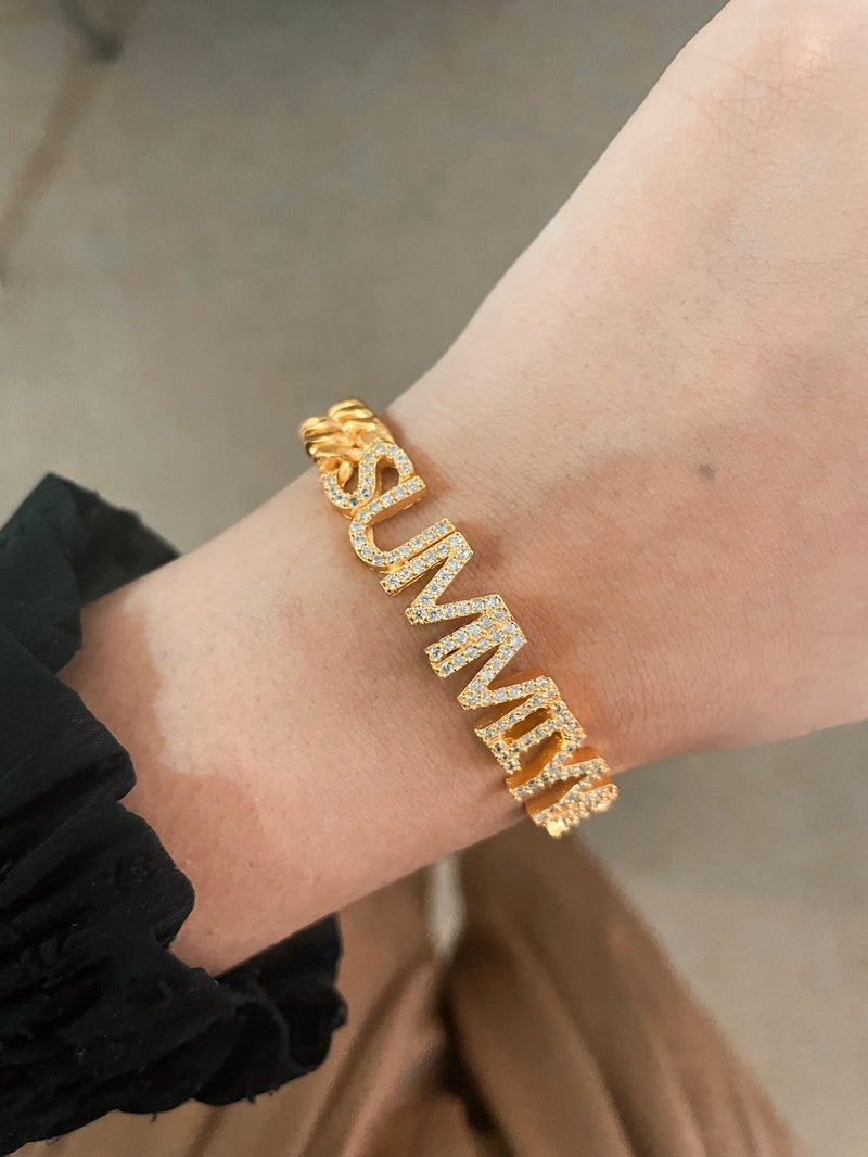 Nome Iniziale Personalised Initial Bracelet Cuff — detail view — Prerto