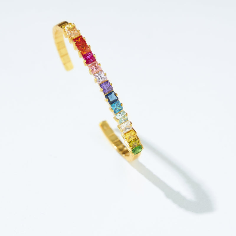 Orian Multicolour Diamond Crystal Cuff — worn on wrist — Prerto