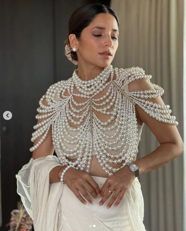 Pearle Grandeur Cape Statement Necklace by Prerto — Indian & Arab bridal jewellery