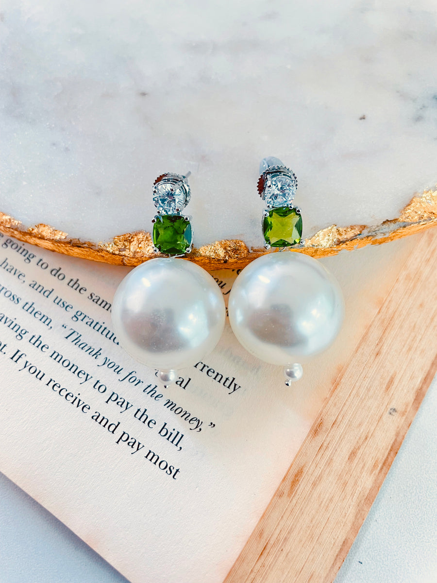 Boucles d'oreilles Peridot Pearl